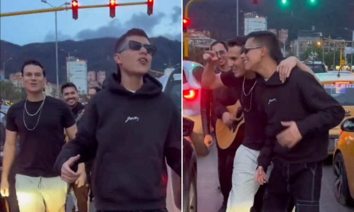 Pipe Bueno y Nico Hernández cantaron en semáforos de Bogotá. ¿Cómo les fue?